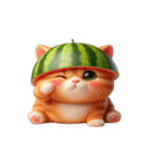 おもしろスイカ猫の日常ショー（個別スタンプ：31）