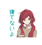 普段着赤髪女子★限界社畜モード（個別スタンプ：4）