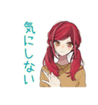 普段着赤髪女子★限界社畜モード（個別スタンプ：19）