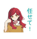 普段着赤髪女子★限界社畜モード（個別スタンプ：20）