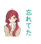 普段着赤髪女子★限界社畜モード（個別スタンプ：24）