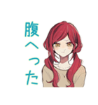 普段着赤髪女子★限界社畜モード（個別スタンプ：26）