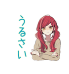 普段着赤髪女子★限界社畜モード（個別スタンプ：33）