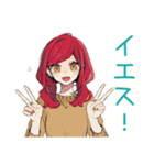 普段着赤髪女子★限界社畜モード（個別スタンプ：38）