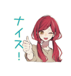 普段着赤髪女子★限界社畜モード（個別スタンプ：39）