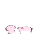 小さいなんだかゆるいウーパールーパー（個別スタンプ：1）