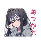 陰キャ女子★コミュ力限界サイン（個別スタンプ：3）