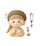 ゆるっとかわいいオシャレな女の子（個別スタンプ：1）
