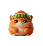 にゃんにゃんスイカ頭めっちゃかわいい（個別スタンプ：16）