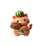 にゃんにゃんスイカ頭めっちゃかわいい（個別スタンプ：17）