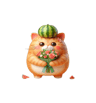 にゃんにゃんスイカ頭めっちゃかわいい（個別スタンプ：18）