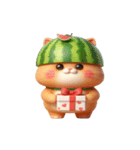 にゃんにゃんスイカ頭めっちゃかわいい（個別スタンプ：23）
