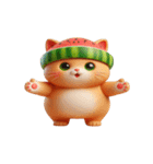 にゃんにゃんスイカ頭めっちゃかわいい（個別スタンプ：32）