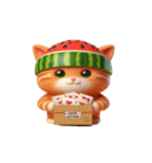 スイカ猫の無敵爆笑日常（個別スタンプ：25）