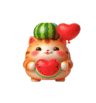 スイカ頭のにゃんこ、超買うべき！（個別スタンプ：1）