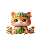 スイカ頭のにゃんこ、超買うべき！（個別スタンプ：5）