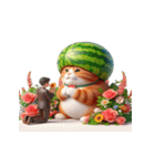 スイカ頭のにゃんこ、超買うべき！（個別スタンプ：6）