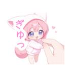 ラブリー狐耳パーカーの女の子スタンプ（個別スタンプ：31）