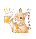 日常使い「立ち耳うさぎ（オレンジ）」（個別スタンプ：1）