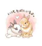 日常使い「立ち耳うさぎ（オレンジ）」（個別スタンプ：19）
