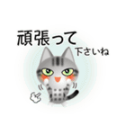 色々な猫9-1 短毛-立ち耳-サバアメショ銀（個別スタンプ：16）
