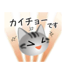 色々な猫9-1 短毛-立ち耳-サバアメショ銀（個別スタンプ：17）