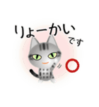 色々な猫9-1 短毛-立ち耳-サバアメショ銀（個別スタンプ：27）