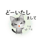 色々な猫9-1 短毛-立ち耳-サバアメショ銀（個別スタンプ：33）