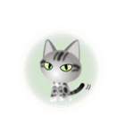色々な猫9-1 短毛-立ち耳-サバアメショ銀（個別スタンプ：37）