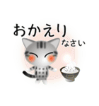 色々な猫9-1 短毛-立ち耳-サバアメショ銀（個別スタンプ：39）