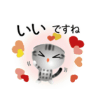 色々な猫9-2 短毛-垂れ耳-サバアメショ銀（個別スタンプ：24）