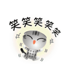 色々な猫9-2 短毛-垂れ耳-サバアメショ銀（個別スタンプ：26）