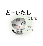 色々な猫9-2 短毛-垂れ耳-サバアメショ銀（個別スタンプ：33）