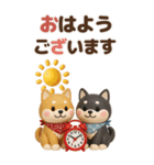 【3D】柴犬のほっこり秋日和【でか文字】（個別スタンプ：1）