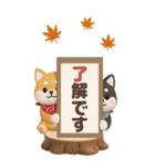 【3D】柴犬のほっこり秋日和【でか文字】（個別スタンプ：9）