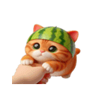 爆萌スイカ猫が来たよ（個別スタンプ：4）