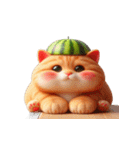 爆萌スイカ猫が来たよ（個別スタンプ：8）