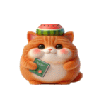 爆萌スイカ猫が来たよ（個別スタンプ：9）