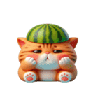 爆萌スイカ猫が来たよ（個別スタンプ：10）