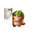 爆萌スイカ猫が来たよ（個別スタンプ：11）