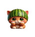 爆萌スイカ猫が来たよ（個別スタンプ：13）
