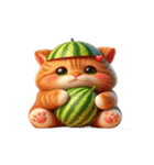 爆萌スイカ猫が来たよ（個別スタンプ：14）