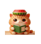 爆萌スイカ猫が来たよ（個別スタンプ：16）