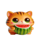 爆萌スイカ猫が来たよ（個別スタンプ：18）