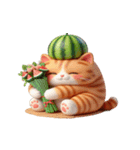 爆萌スイカ猫が来たよ（個別スタンプ：20）