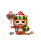 爆萌スイカ猫が来たよ（個別スタンプ：22）