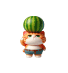 爆萌スイカ猫が来たよ（個別スタンプ：23）