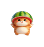 爆萌スイカ猫が来たよ（個別スタンプ：24）