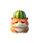 爆萌スイカ猫が来たよ（個別スタンプ：25）