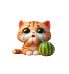爆萌スイカ猫が来たよ（個別スタンプ：26）